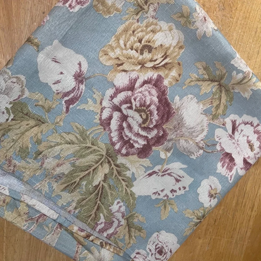 Waverly Ballad Bouquet Floral Shower Curtain Blue Pink Sage Cottagecore 70x72